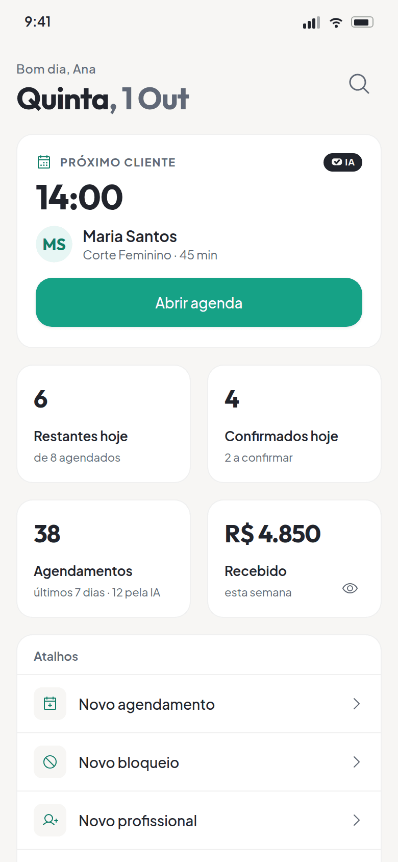 Planifai — tela Início no celular